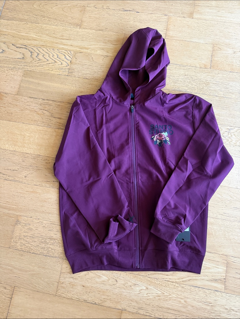 Santo Floral Logo Hooded Windbreaker Jacket - Men's Plum